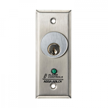 MCK-2 Mortise Cylinder Keyswitch, Narrow, Green LED